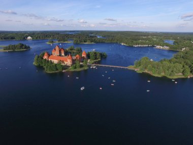 Trakai, Litvanya Trakai ada kale. Havadan görünümü.
