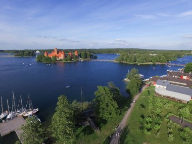 Trakai, Litvanya Trakai ada kale. Havadan görünümü.