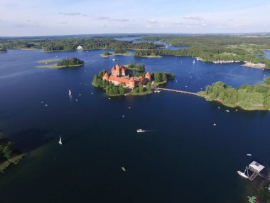 Trakai, Litvanya Trakai ada kale. Havadan görünümü.