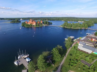 Trakai, Litvanya Trakai ada kale. Havadan görünümü.