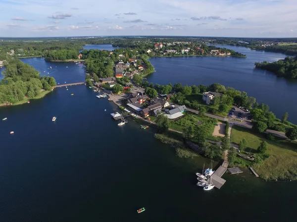 Ciudad de Trakai en Lituania. Vista aérea . — Foto de Stock