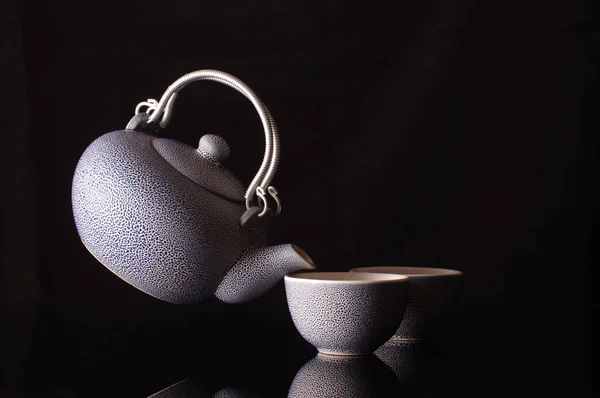 Retro kettle still life hard lighting — Stock Photo, Image