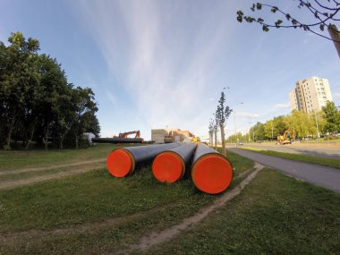 Merkezi Isıtma sistemi boruları Kaunas, Lithua yeniden inşası