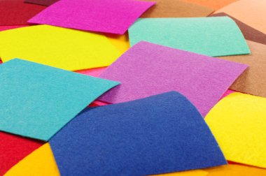 Çeşitli renk kare Tekstil tasarım örnekleri hissettim