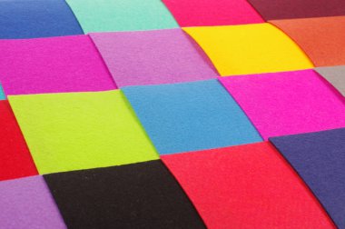 Çeşitli renk kare Tekstil tasarım örnekleri hissettim