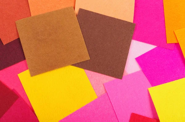 Various colors square felt samples for textile design — Stock Photo, Image