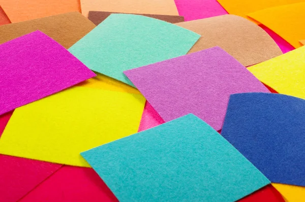 Various colors square felt samples for textile design — Stock Photo, Image