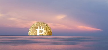 Bitcoin gün batımı konsepti Bitcoin fiyatı düştü