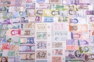 Çeşitli banknotların hobi koleksiyonu