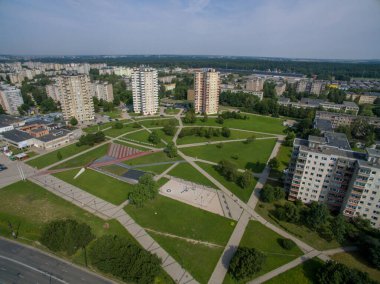 Litvanya, Kaunas 'taki Kalnieciai bölgesinin insansız hava aracı görüntüsü