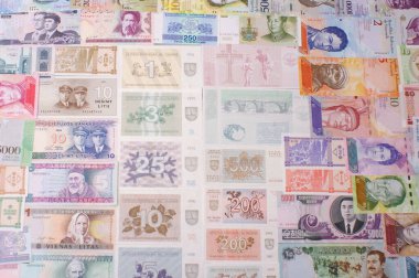 Çeşitli banknotların hobi koleksiyonu