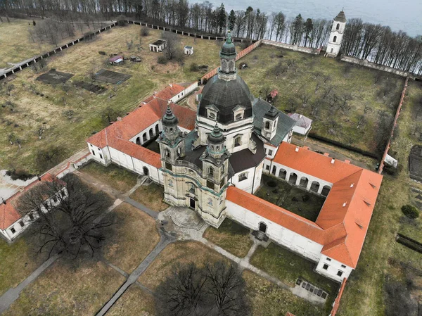 Pazaislis Monastery Old Baroque Building Aerial View Kaunas Lithuania — ストック写真