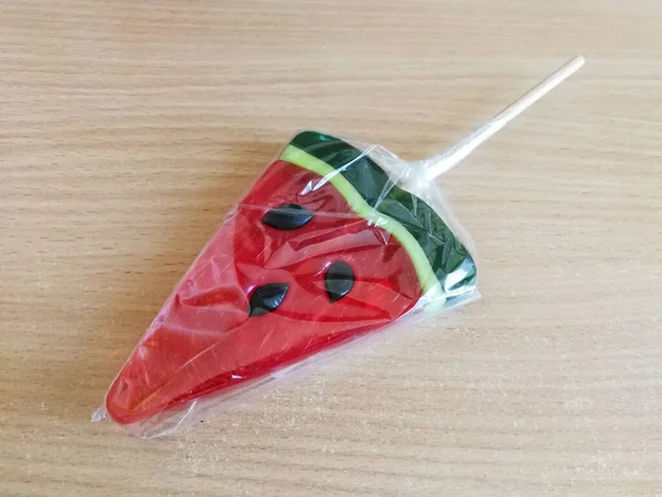 Watermelon Shape Lollipop Candy Handicraft Caramel — Stockfoto