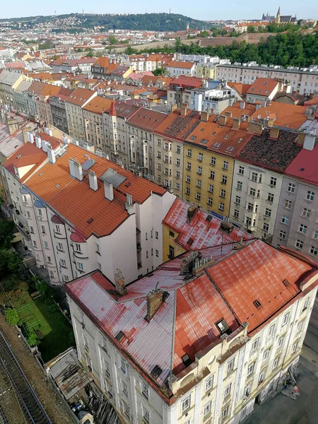 Widok Lotu Ptaka Praga Starych Budynków Czechach — Zdjęcie stockowe