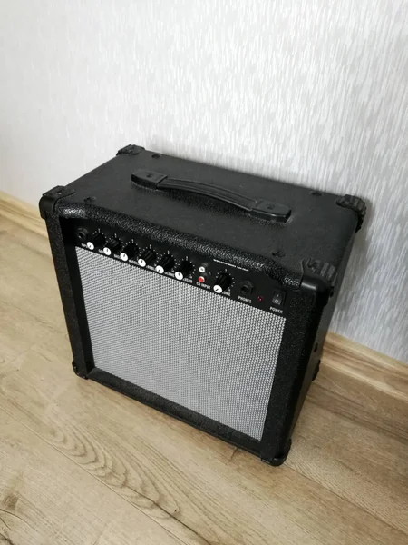 Combo Amplifier Sound Speaker Guitar Wooden Floor — Stock Photo, Image