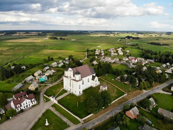 Kraziai Church Mary Imaculate Conception Air Photography Drone Kraziai Литва — стокове фото