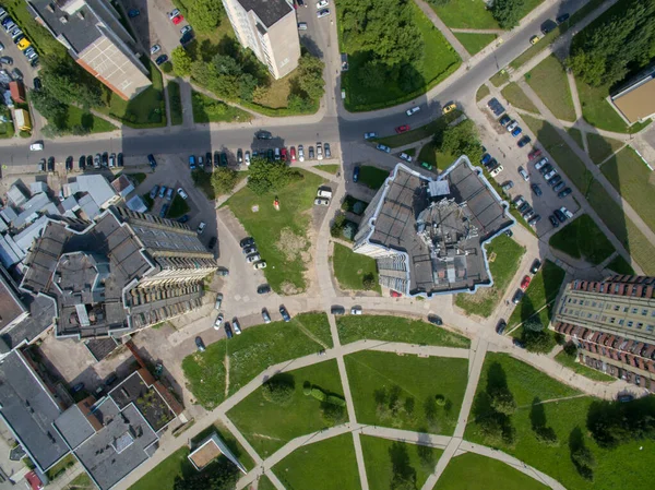 Aerial Drone View Multistory Apartments Close Cecenija Square Kaunas Lithuania — Stock Photo, Image