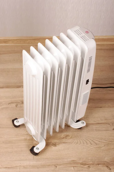 Oil Filled Electrical Radiator Home Heating Comfort Control — Stock Photo, Image