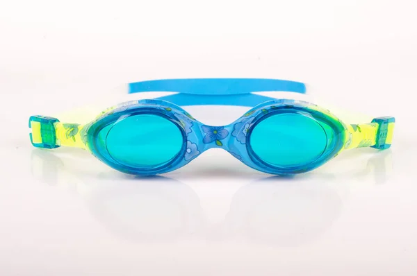 Gafas Natación Para Proyección Ocular Durante Natación Aisladas Sobre Fondo — Foto de Stock