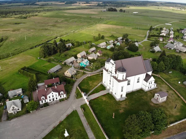 Kraziai Kerk Van Mary Van Onbevlekte Conceptie Luchtfotografie Van Drone — Stockfoto
