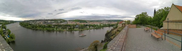 Uitzicht Vanaf Boven Rivier Vltava Praag Tsjechië — Stockfoto