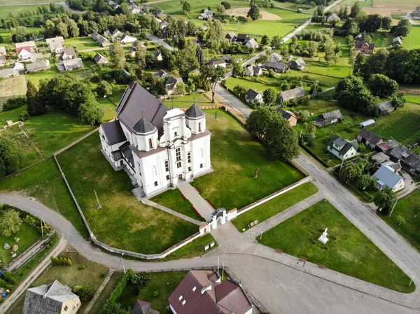 Kraziai Kerk Van Mary Van Onbevlekte Conceptie Luchtfotografie Van Drone — Stockfoto