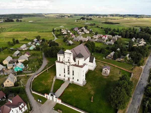Kraziai Kerk Van Mary Van Onbevlekte Conceptie Luchtfotografie Van Drone — Stockfoto