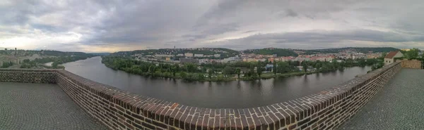 Uitzicht Vanaf Boven Rivier Vltava Praag Tsjechië — Stockfoto