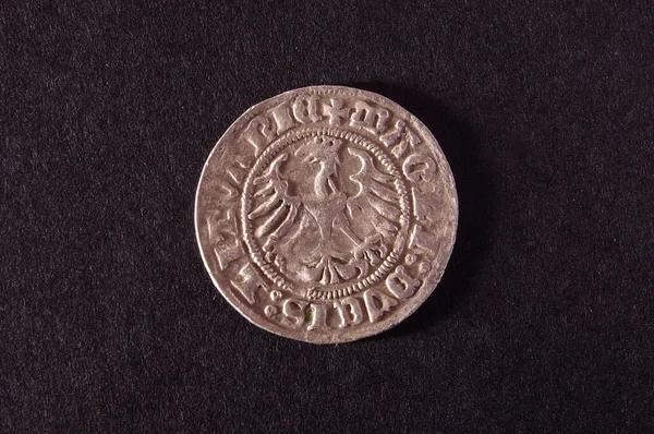 Αρχαίο Μεγάλο Δουκάτο Της Λιθουανίας Νόμισμα Half Grosz Απομονωμένο Στο — Φωτογραφία Αρχείου