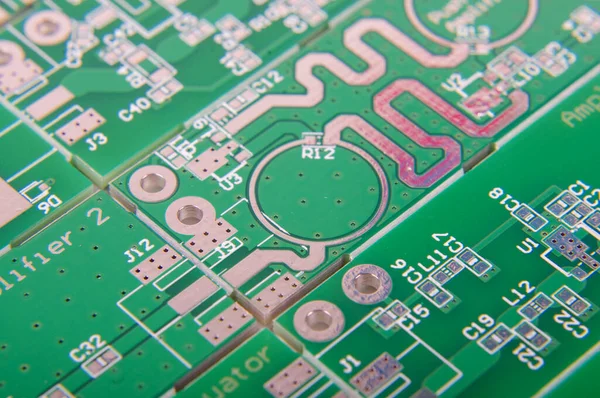 Abstract Macro Close Van Microgolf Printplaat Pcb Patronen — Stockfoto