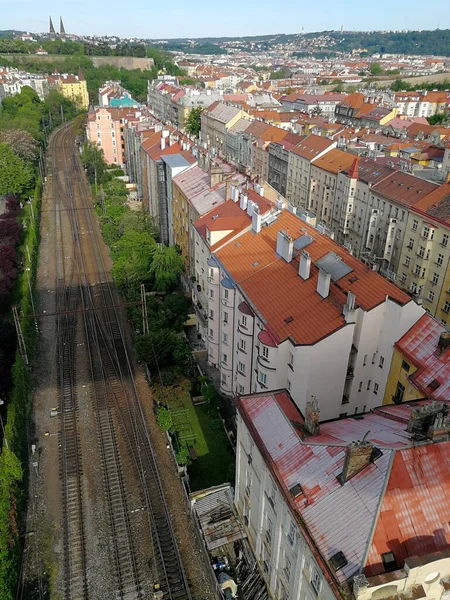 Вид Воздуха Старые Здания Праги Чехии — стоковое фото