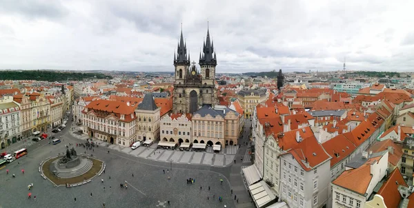 Widok Lotu Ptaka Rynek Starego Miasta Pradze Czechach — Zdjęcie stockowe