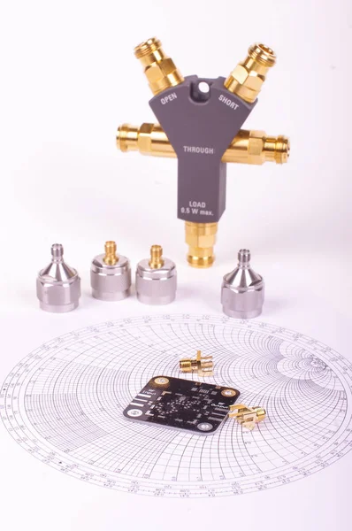 Profesionální Analyzátor Vysokofrekvenční Elektroniky Smithův Diagram — Stock fotografie