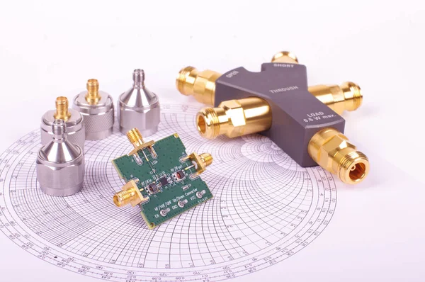 Radio Frequency Mixer Printed Circuit Board Front Smith Chart Other — Stock Photo, Image