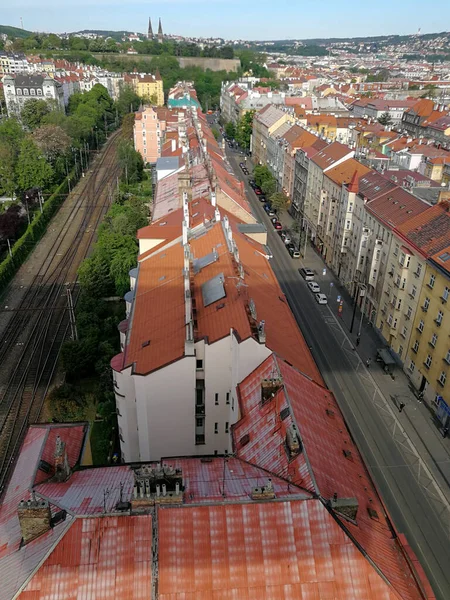 Widok Lotu Ptaka Praga Starych Budynków Czechach — Zdjęcie stockowe
