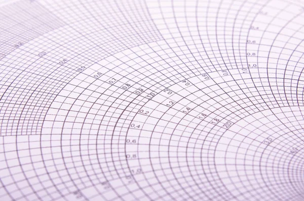 Abstraktní Detailní Záběr Smith Chart Specializovaného Nástroje Pro Mikrovlnné Inženýrství — Stock fotografie