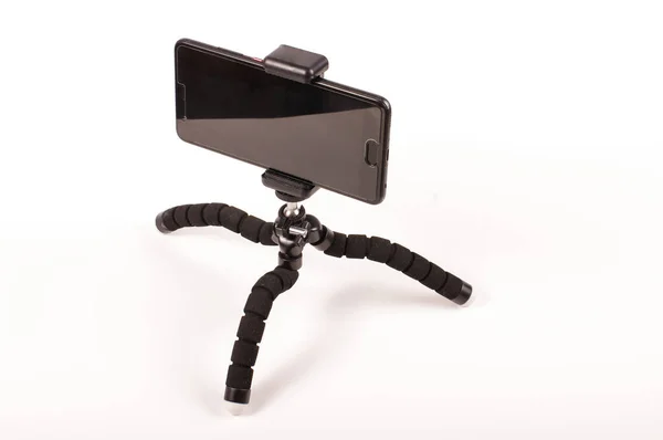 Smartphone Flexible Mobile Tripod Isolated Bright Background — Stockfoto