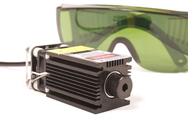 Safety Green Glasses Protection Laser Radiation High Power Laser Isolated — Stock Photo, Image