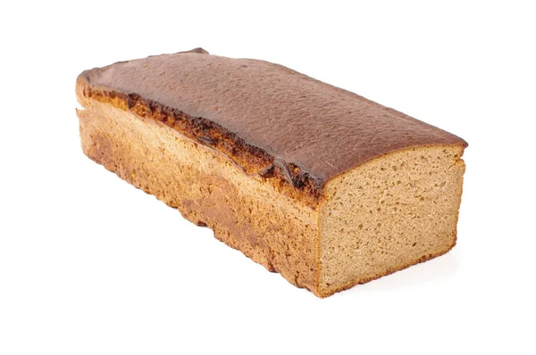 传统的阿拉伯黑面包 黑面包 在白色背景上被分离出来 — 图库照片