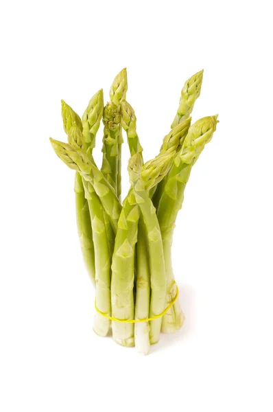 Świeże Organiczne Szparagi Zielone Szparagi Officinalis Izolowane Białym Tle — Zdjęcie stockowe