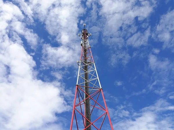 Gsm Глобальна Система Мобільного Язку База Станції Ретрансляційної Вежі Перед — стокове фото