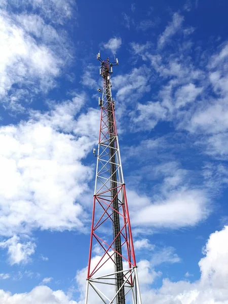 Gsm Глобальна Система Мобільного Язку База Станції Ретрансляційної Вежі Перед — стокове фото