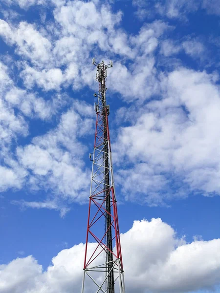 Gsm Глобальна Система Мобільного Язку База Станції Ретрансляційної Вежі Перед — стокове фото