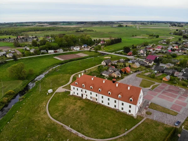 Αεροφωτογραφία Του Κολεγίου Kraziai Στην Πόλη Kraziai Στη Samogetia Λιθουανία — Φωτογραφία Αρχείου