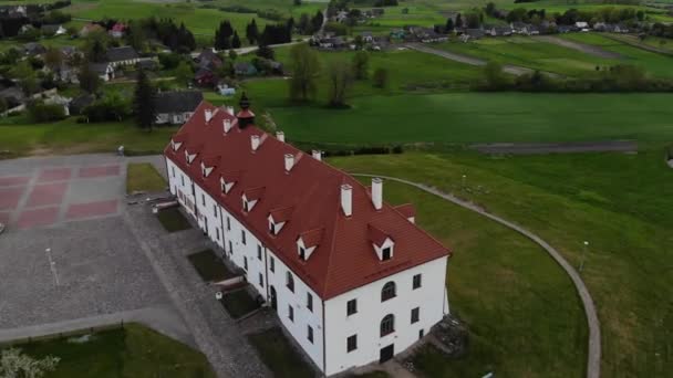 Vue Aérienne Collège Kraziai Dans Ville Kraziai Samogetia Lituanie — Video