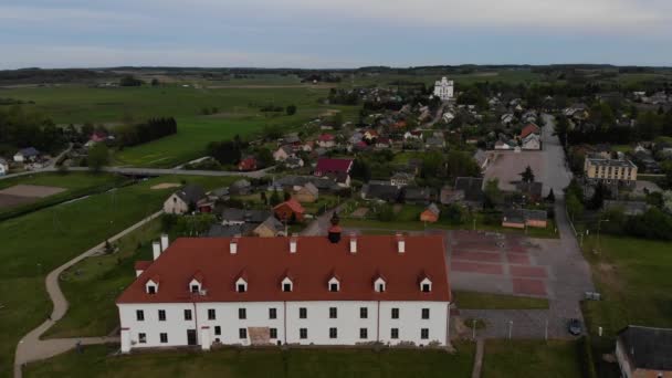 Vue Aérienne Collège Kraziai Dans Ville Kraziai Samogetia Lituanie — Video