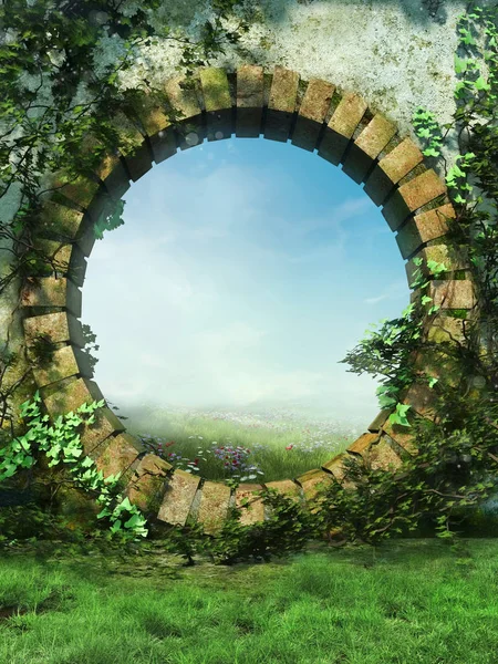 Fantasy ściany ogrodu — Zdjęcie stockowe