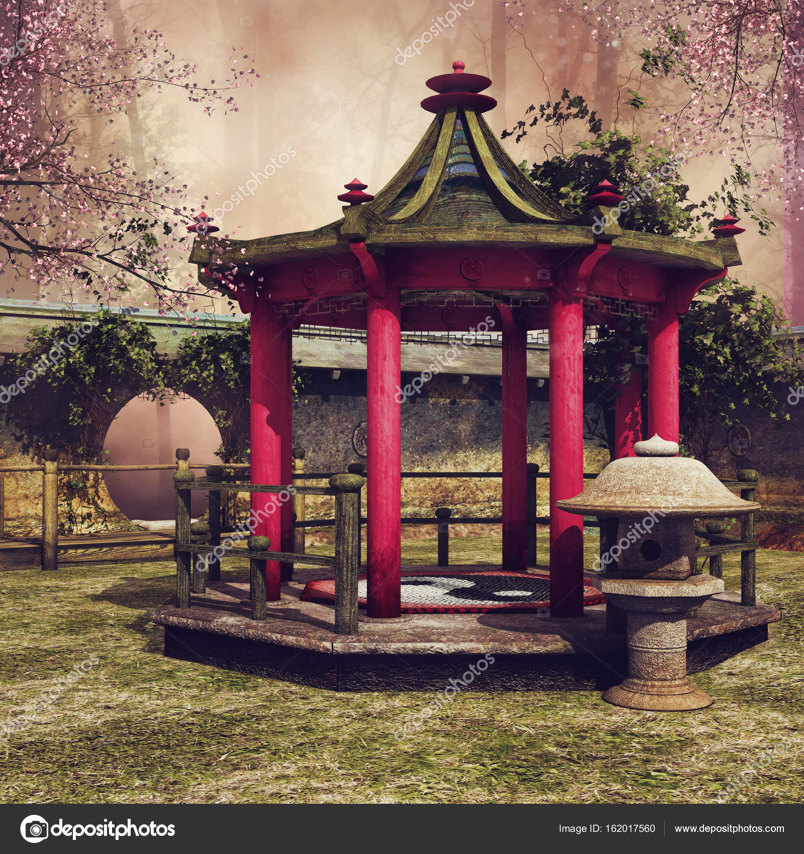 Oriental gazebo Oriental gazebo in a garden — Stock Photo © FairytaleDesign 162017560
