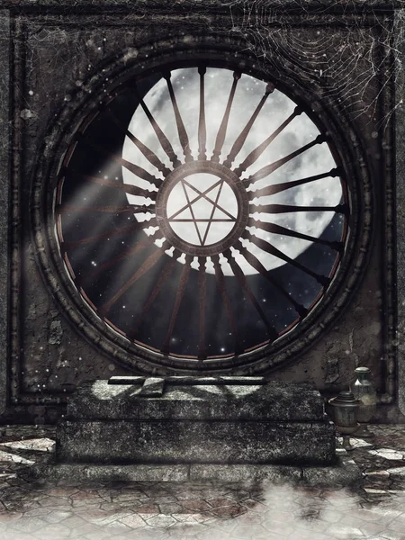 豪華な窓を持つ古い墓所 — ストック写真