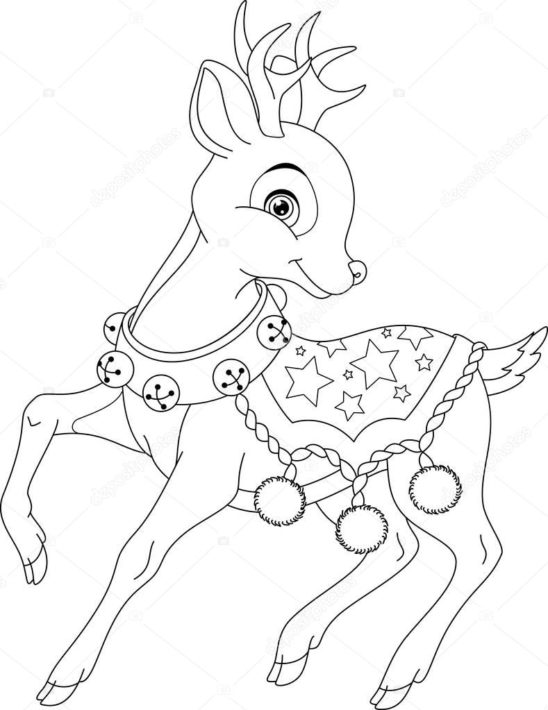 Venados de navidad para colorear | Página para colorear de Navidad